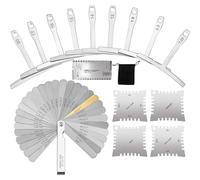 Stainless Steel Guitar Action Gauge, Portable Luthier Notched Radius Gauge, Multi-Functional String Ruler Measurement Tool Accessory for Bass Setup 230g