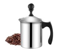 Stainless Steel Hand Held Frother, Manual Milk Foam Maker With Ergonomic Handle, Safe Non-Electric Frothing Pitcher For Coffee, Latte, Cappuccino, And Home Brewing, Ergonomic Handle
