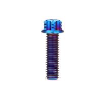 Stainless Steel Hex Flange Bolts M5 M6 M8 | Multicolor M5/M6/M8 12-40mm Usage Scenario: For Auto Motorcycle Parts(Burn blue,M8X25 10PCS)