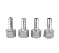 Stainless Steel Hose Barb Connector 4 Pack | 1/2 Inch NPT & 13mm Barb Fitting | Non - Corroding Pipe Fitting for Beer Cooler/Pressure System/Homebrew Equipment