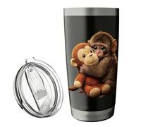 Stainless Steel Insulated Tumblers | 600ml Monkey Patternn Cup With Lid