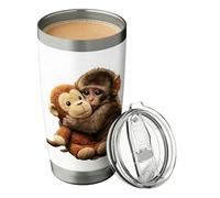 Stainless Steel Insulated Tumblers, Monkey Pattern Drinkware, 600ml Monkey Pattern Cup with Lid for Hot and Cold Drinks, Spill Resistant, Double Wall Vacuum Design, Ideal for Travel Outdoor Men Women