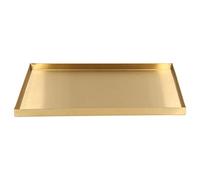 Stainless Steel Jewelry Tray | Modern Gold Rectangular Storage Organizer for Makeup/Watches/Office Desk | Mirror Finish Nordic Design Cosmetic Display Tray