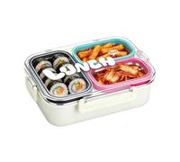 Stainless Steel Lunch Box - 3-Compartment Leak-Resistant Container, P