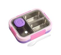 Stainless Steel Lunch Box - 3 Compartment Leakproof Box with Cutlery