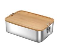 Stainless Steel Lunch Box | Reusable Leak-Proof 850ml Lid Food Bowl |