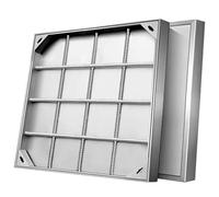 Stainless Steel Manhole Coverr with Frame, Recessed Septic Tank Cover with Pull Hole Invisible Decorated for Manhole System(400x400x50mm)