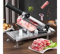 Stainless steel manual frozen meat slicer household cooking cooked food slicer with spare blade, suitable for barbecue pork jerky beef jerky mutton roll