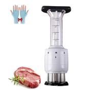 Stainless Steel Marinade Meat Injector, Syringe Manual Flavor Injector for Meat & Poultry, 2-in-1 Tool with Extra Needles Cooking Essential for Brisket Turkey Grilling (1 Pc)