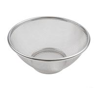 Stainless Steel Mesh Basket 24cm Round Edge(24cm) | 24cm diameter, round safety edges, quick water drainage, sturdy steel mesh, vegetable washing