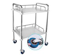 Stainless Steel Movable Cart with Lockable Wheels 2 Layers Surgical Tool Cart for Beauty Salon Spa Support 70Kg Portable Trolley with Handle Multifunctional And Durable(S-50×40×86Cm-S-50×40×86Cm)