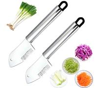 Stainless Steel Multi-purpose Julienne Peeler,Vegetable Juliennes Slicer Handheld,Precision Julienne Blade,Quick Easy Kitchen Shredder Tool,Comfortable Handle & Hanging Hole for Carrot,Cucumber (2pcs)