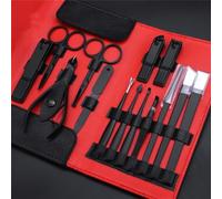 Stainless Steel Nail Clippers Set Male Scissors Gray Fingernail Nail Groove Pedicure Household Nail Tool Female Set,Black (Black)
