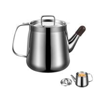 Stainless Steel Oil Strainer Pot - 304 Stainless Steel Oil's Filter Pot With Filter Basket And Mesh, Bacon Grease Container With Lid And Fine Mesh Strainer Fat Container For Frying Oil-Cooking Grease