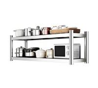 Stainless Steel Organizer Cabinet, Multifunctional Commercial wall Mounted Storage Rack for Kitchen Bathroom Garage(150cm/59in)