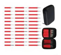 Stainless Steel Pin Extractor Set 39PCS Red | Various diameters and lengths, fits multiple terminals, wire harness compatible, build