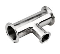 Stainless steel pipe fittings, 1PCS Pipe OD 19/25/38/51/63/76mm X 1.5" 2" 2. 3" Tri Clamp Reducer Tee 3 Way SS304 Stainless Fitting Beer Wine(57 to 51mm) Plumbing Fittings