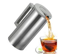 Stainless Steel Pitcher - Leak-Proof Water Dispenser with Lid & Non-Slip Handle | Lightweight Container for Hot or Cold Juice, Beer, Coffee, Beverage Service at Home, or Outdoor Use