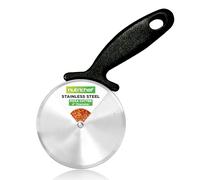 Stainless Steel Pizza Cutter Wheel - Premium & Sharp Durable Slicer with Built-in Finger Guard, Non-Slip Plastic Handle, Dishwasher Safe, Cuts Through Bread, Pasta, Pies, Dough, Desserts