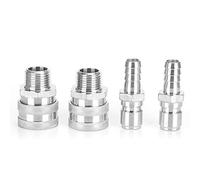 Stainless Steel Quick Connector | G1 / 2in Thread for Home Beer Brewing/Beverage Dispensing | Set of 4 Sturdy & Tarnish - Preventive Fittings