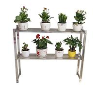 Stainless Steel - Rack per fiori, 30 cm, ampio supporto per interni ed esterni, per giardino e patio, 60 x 30 x 85 cm