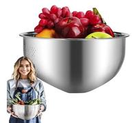 Stainless Steel Rice Sieve - Sloping Bottom Fine-Mesh Multi-Purpose Rice Washing Basket | Vegetable Fruit Drain Bowl | For Kitchen