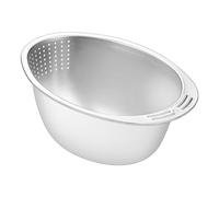 Stainless Steel Rice Washer, Household Rice Wash Basket, 9.25x6.89x4.33 Inches Multifunctional Grain Vegetable, Diagonal Bottom Design, Pasta Fruit Strainer for Efficient Kitchen Washing and Draining