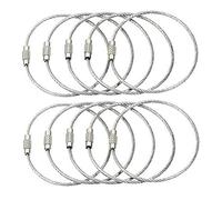 Stainless Steel Ring Anti-Lost Keychain Wire Rope 10PC