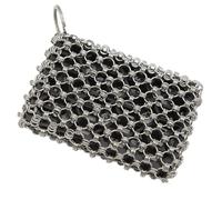 Stainless Steel Scrubber for Pots - Multipurpose Chain Mail Cleaning Tool | Metal Pan Scrubber for Cast Iron Skillet Grill Pan Woks Dutch Oven and Kitchen Utensils Washing, 12x8x2cm Stainless Steel