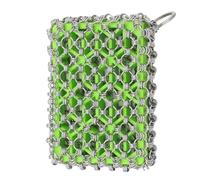 Stainless Steel Scrubber for Pots - Multipurpose Chain Mail Cleaning Tool | Metal Pan Scrubber for Cast Iron Skillet Grill Pan Woks Dutch Oven and Kitchen Utensils Washing, 12x8x2cm Stainless Steel