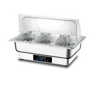 Stainless Steel Self- Buffet Heater - Touch Temperature Adjustment Electric Heating Stove for Hotel Restaurant Breakfast Pot,Silver-Single Grid (Silver Single Grid)