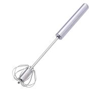 Stainless Steel Semi-Automatic Whisk - Rotating Hand Mixer & Manual Egg Beater For Whipped Cream, Non-Stick Kitchen Blender | Professional Grade Whisk For Home Kitchens & Restaurants