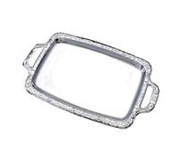 Stainless Steel Serving Tray - Large Silver Table Decor for Metal Display Platter | Food Platter with Candy Bread Cookies, Charcuterie Fruit, Home Kitchen for Living Room Restaurant Cafe Use