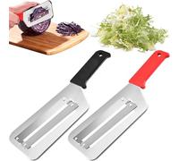 Stainless Steel Shredder Knife, 2025 Upgraded Cabbage Shredder, Dual Blade Julienne Cutter, Multifunctional Vegetable Cutter, Perfect for Sauerkraut, Coleslaw, Vegetables (Red+Black)