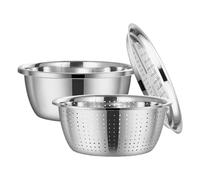 Stainless Steel Shredding Bowl - Multifunctional Basin with Grater | Washing and Drainage Basket for Kitchen | Perfect for Salad, Vegetables, Baking, Cooking, Food Preparation