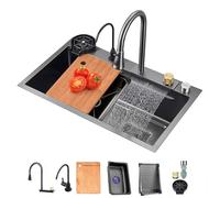 Stainless Steel Single Bowl Kitchen Sink with Removable Faucet - Efficient Workstation for Home Cooking And Food Prep Durable And Stylish Design