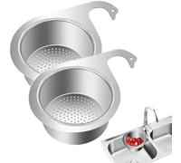 Stainless Steel Sink Strainer Basket,Kitchen Sink Strainer Basket,Multi Functional Drain Basket For Food Waste And Vegetable Fruit Washing (2pcs)