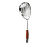 Stainless Steel Skimmer - Oval Draining Holes Heavy-Duty Tool | Frying Cooking Skimmer for Professionals Home Cooks Enthusiasts Fried Chicken French Fries Dumplings
