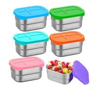 Stainless Steel Snack Containers, Reusable Metal Lunch Storage Set, 6pcs 8oz/230ml, Leak-Resistant Design, Eco-Friendly Solution, Stackable Food Organizer for Kids and Adults, Kitchen Daycare Travel