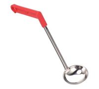 Stainless Steel Soup Ladle | Heat - Blocking Curved Handle & Plastic Grip | Multifunctional Kitchen Ladle for Cooking/Soup/Porridge | Sturdy & Leak - Guard Design (50ML)