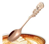Stainless Steel Spoon | Flower Handle Spoon Flatware | Stylish Tea Sp00n Coffee Teaspoon, Stainless Steel Flower Handle Spoons Drink, Dining