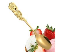 Stainless Steel Spoon | Flower Handle Spoon Flatware | Stylish Tea Sp00n Coffee Teaspoon, Stainless Steel Flower Handle Spoons Drink, Dining