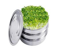 Stainless Steel Sprout Grower, Stackable 3 Tier Sprouting Trays, 7.8 Inch Complete Kit & Compact Design, Round Propagator for Two Mesh Layers, and Seed Germination Tool