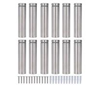 Stainless Steel Standoff Screws 19x80mm | 12 Set Mounting Hardware for Acrylic Picture Frames/Signs/Billboards | Long - lasting & High Strength Wall Anchors Included