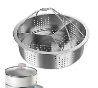 Stainless Steel Steam Basket | Steam Rack | Durable Cooker Accessories Fast Steaming Grid Basket -Vegetable Steamer B́asket Steamer Pot With 3 Divider Two Handles Multifunctional Triple Separato