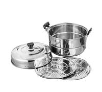 Stainless Steel Steam Pot - Thickened Multi Layer Design for Induction Cooker/Gas Stove | Large Capacity Cooking Pot for Vegetables/Meat/Fish | 3 Accessories Included