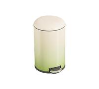 Stainless Steel Step Pedal Garbage Can Round Gradient Trash Can With Lid, Wastebasket With Removable Liner Bin For Living Room, Bedroom, Office(Green,Large)