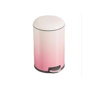 Stainless Steel Step Pedal Garbage Can Round Gradient Trash Can With Lid, Wastebasket With Removable Liner Bin For Living Room, Bedroom, Office(Pink,Medium)
