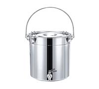 Stainless Steel Stock Pot with Tap - Durable Sealed Bucket for Water, Milk, Tea Storage, Ideal for Kitchen, Camping, And Outdoor Use, Easy pour Design(34L)