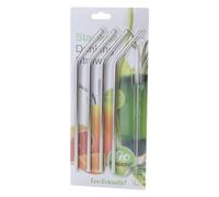 Stainless Steel Straws - 8.86 inches Metal Drinking Set Cleaning Brush for Milkshake, Tubes with Finish and Friendly Design, Portable Accessories for BBQ Picnic Camping Beach Outdoor Party